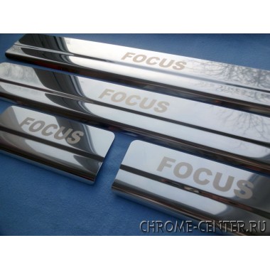 Накладки на пороги Ford Focus II/III (2004-/2011-) бренд – Croni главное фото